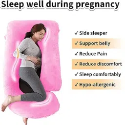 Multifunctional Pregnancy Pillow Microfibre, Polyester Fibre Solid Pregnancy Pillow Pack of 1-image-63