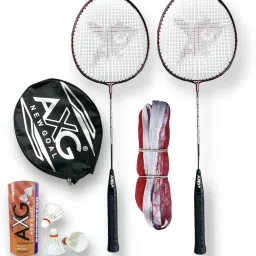 Scratch Resistant A-2000 Badminton Racquets 2pc with 3 Feather Shuttles and Net Badminton Kit-picture-18