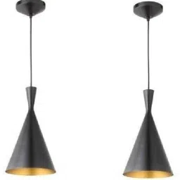 Single Head Vintage Metal Cone Shaped Hanging Pendant Ceiling Light Lamp (Black) (Bulb Not Included) (Set of 2) Pendants Ceiling Lamp-image-16
