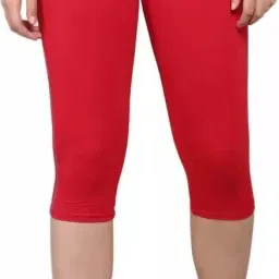 Women cotton lycra capri Women Red Capri-image-4
