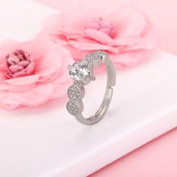 Sterling Silver Anushka Sharma Silver Attracted To You Ring for Womens and Girls Sterling Silver Zircon Rhodium Plated Ring-image-59