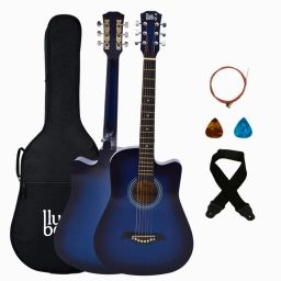 38C Blue, 38 Inch Acoustic Guitar Linden Wood Plastic Right Hand Orientation-image-76