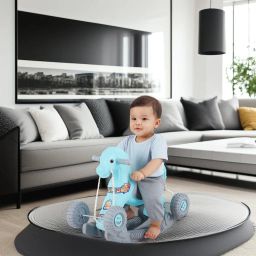 Baby Horse Rider and Rocker Boy Girl Unisex Playtime Fun for Kids 1-3 Years Push & Ride Baby Horse with Wheels Tricycle-image-51
