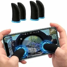 Ancestors Combo Pack Of Pubg Mobile Gaming Controller Sensitive Aim and Fire Red Black Triggers L1 R1 Button Mobile Gamepad (2PAIR) Finger Sleeve WITH (1POUCH) for Pubg/Free Fire/Cod MobileJoystick image 2