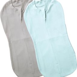 POD/Swaddle/Sleeping Bag/Sack for NewbornBaby 0-3 months PK-2 Light-Blue+Gray Sleeping Bag-54