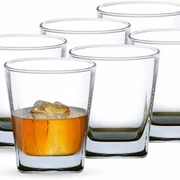 (Pack of 6) Square Small Plaza Square Juice Water Glasses for Welcome Drink Glass Set Water/Juice Glass-image-3