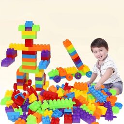 60 Pcs Building Block Toy for Kids Fun, Learning & Smart Activity Train Blocks-image-3