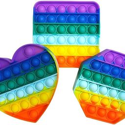 Pink & green Pop It Fidget Toys Combo ,Push Pop Bubble Fidget Sensory Toy, Silicone Stress Relief Toy,Great Fidget Toy Sensory Toys Novelty Gifts for Girls Boys Kids Adults (Rainbow pop it combo pack of 3)(HART+SQUARE+OCTAGON)-17