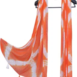 Chiffon Solid Orange Women Dupatta-picture-9
