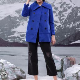 Cotton Blend Solid Coat For Women-image-89