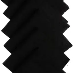 shiveyeexport 100% Cotton Handkerchief Silky Soft Mens Pocket Square Solid Color Handkerchief ["Black"] Handkerchief-picture-16