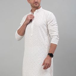 Men Embroidered Viscose Rayon Straight Kurta-image-102