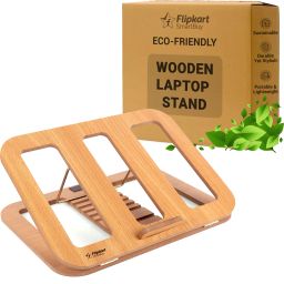 Flipkart SmartBuy Adjustable, Multi-Angle, Portable, Foldable, Eco-Friendly Upto 17 inches Laptop Elevate A-02 Wooden Laptop Stand-3