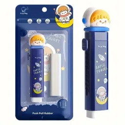 Astro Push Pull Eraser Cute, Lightweight & Retractable with Unique & Cute Set Eraser-image-7