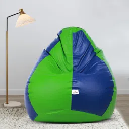 XXXL Classic Royal Blue and Neon Green Filled with Beans Teardrop Bean BagWith Bean Filling-22
