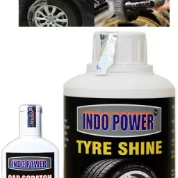 TYRE SHINER 250ml+ Scratch Remover 100gm.+All Tyre Cleaning Brush Combo-image-0