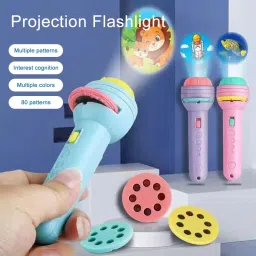 Mini Projector 3 Slides 24 Patterns Flashlight Kids Projection Light Torch Toy-3