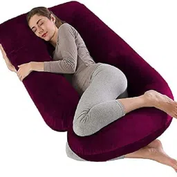 j shape pregnancy pillow Polyester Fibre Solid Pregnancy Pillow Pack of 1-image-76