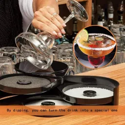 saylani enterpeises 3-Tier Rotating Trays Salt Sugar Lime Juice Bar Rimmer Container Holder Tray image 5