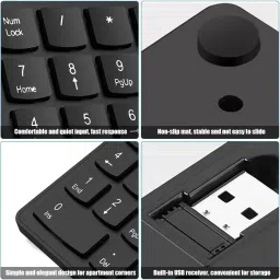 Sancy Wireless Mini Numeric Keypad Slim Numpad for Fast Input Laptop Keyboard Replacement Key image 2