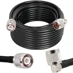Netboon 15 Meters HLF400 Coaxial Cable with TNC Male to N Male Right Angle Connector For Antenna Amplifier-image-65