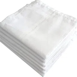 AkiN 100% Cotton Premium Collection Handkerchiefs Hanky For Men - Pack of 6 - White XXL King Size. ["White"] Handkerchief ["White"] Handkerchief (Pack of 6) ["White"] Handkerchief-image-63