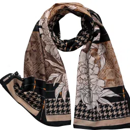 Printed Cotton Blend Women Black Fancy Scarf, Scarf, Stole-image-22