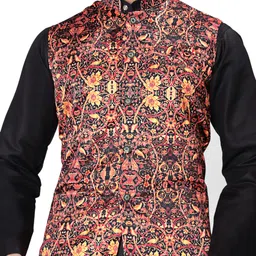vividstyle Men Floral Print Nehru Jacket-picture-44
