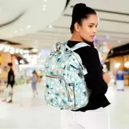 shoppizone Diaper Backpack with Insulated Bottle Pocket & Multiple Storage Compartments Bagpack image 5
