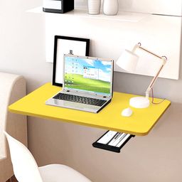 torche Wall mounted Office Study table(24 inches X 16 inches) ,Office Table Stand/Laptop Table Foldable..(Yellow) Solid Wood Study Table-picture-29