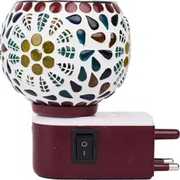 Electric Kapoor Dani for god Pooja /Home Fragrance with Night lamp.. (DN 17) Glass Incense Holder-9