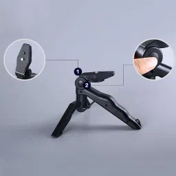 MUDTALE Portable Smartphone Tripod Stand, Adjustable Table Phone Holder for Recording 3 Axis Gimbal for Mobile, Camera image 2