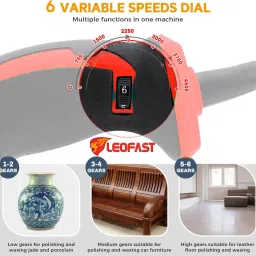 leofast Heavy Duty, Copper Armature And Stator Powerful Machine LFT-1306 Polisher Machine Vehicle Polisher image 5