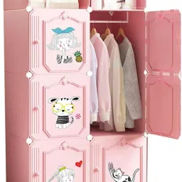 6-Door 8-Shelf Plastic almirah for kids, almirah of clothes ,cupboard clothes PC Collapsible Wardrobe-image-38