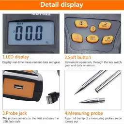 mcp Grain Moisture Measuring Instrument LCD Digital Grain Detector for Wheat, Corn MD-7822 Pin-Type Digital Moisture Measurer image 4