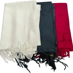 Solid Cotton Blend Women White, Grey, Pink Stole-image-55