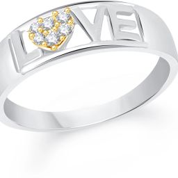 Love Shaped for Men and Boys Alloy Cubic Zirconia Gold Plated Ring-image-55