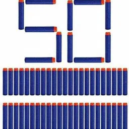 (Pack of 50) Fire Gun Bullet Soft Foam Dart 50 PCS Darts & Plastic Bullets (Blue) Soft Tip Dart-18