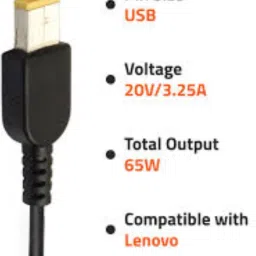 LAPMASTER G40(G40-30),E531,E431 65W USB Slim Tip Rectangular pin Laptop Adapter/Charger 65 W Adapter image 2
