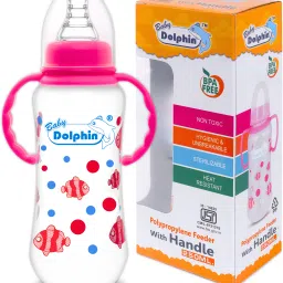 Anti-Colic Slim Neck Baby Feeding Bottle with Handle | BPA Free | 3m+, Fish - 250 ml-image-17