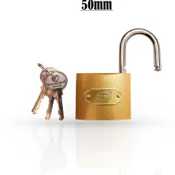 Metal Pressing Lock 50mm with 3 key's Brass Polished Finish (50mm) Padlock-image-74