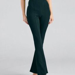 Women Regular Fit Green Cotton Blend Trousers-image-27