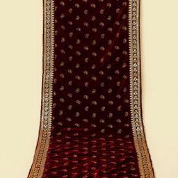 manyavar Velvet Embroidered Maroon Men Dupatta-picture-24