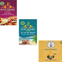Premium Herbal Flavors Pan Ras, Ex on the Beach And 250g Cocoyaya Coconut Coal Hookah Charcoals-picture-3