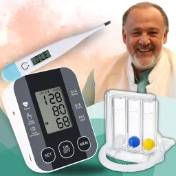 Aika AK-S10 Blood Pressure Monitor with Talking Guidance, Quick Response Digital Thermometer & LS-101 Three-Ball Spirometer for Lung Health Improvement I Bp Monitor-4