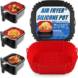 Square Silicone Basket Baking Tray__(Multicolor) Airfryer Tray-image-68