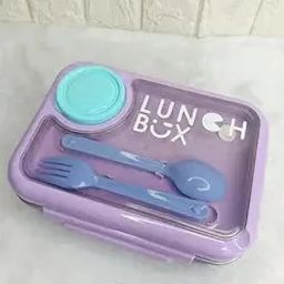 Stainless Steel Lunch Box – Leakproof, BPA-Free, 22 cm (Purple) 3 Containers Lunch Box-image-24