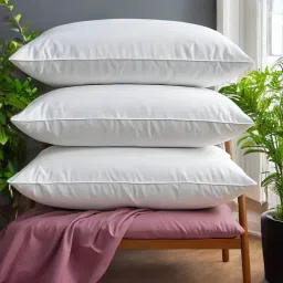 LUXURY Polyester Fibre Solid Sleeping Pillow Pack of 3-image-52