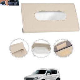 Beige Leatherite Rectangle Shape Fancy Design Tissue Dispencer For Car-134 Vehicle Tissue Dispenser-image-18