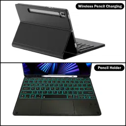 TECPHILE LX127 Keyboard Case Compatible with Lenovo Tab P12 12.7" 2023 TB-370FU Folio Magnetic, Bluetooth Standard Tablet Keyboard Compatible with Desktop, Laptop, Mac image 2